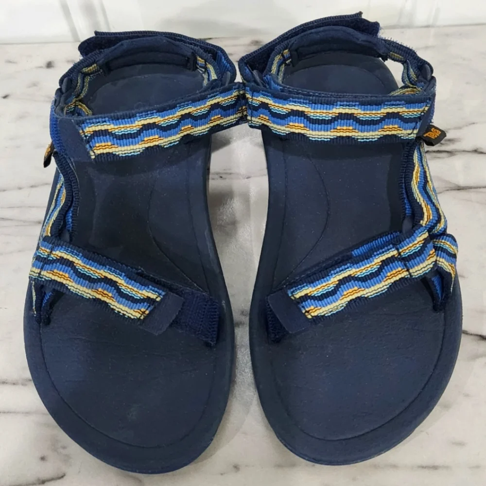 Teva blue triple velcro strap kid's sandals Size 13